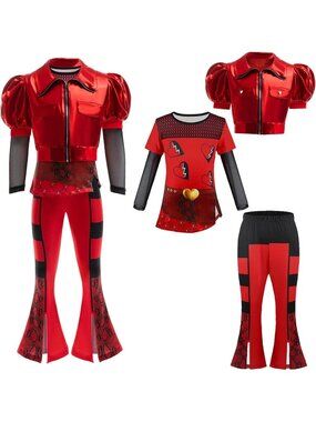 Girls 5-6 Years Red Princess Halloween Costume Kids Cosplay Outfit